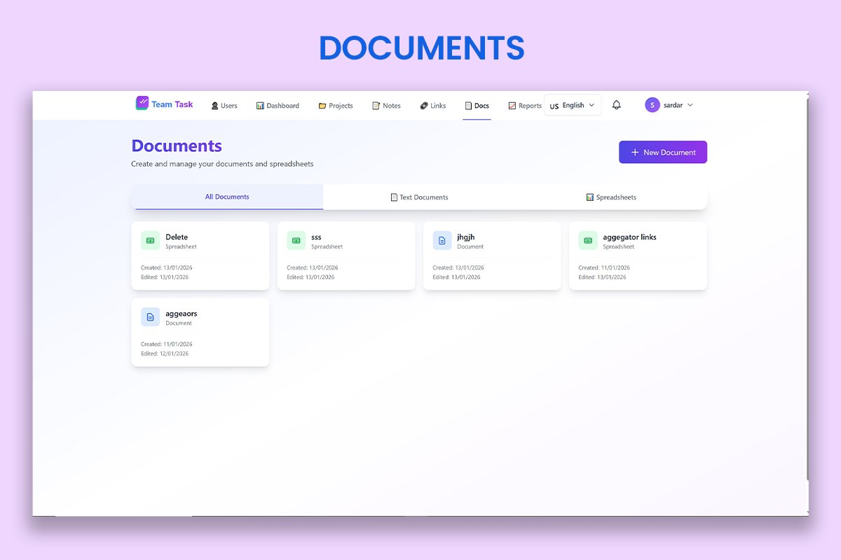 Documents & Spreadsheets